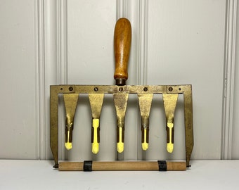 Rare EE BABB Co Boston & Philadelphia Music Staff Chalk Tool Blackboard Liner Brass Wood
