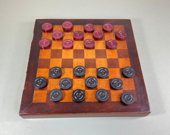 Fine Quality Antique Inlaid Wood Checkerboard