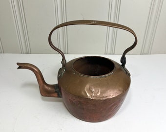 William C. Hunneman Copper Tea Kettle Boston Mass RARE.  No lid.