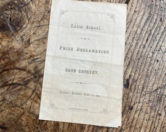 Latin School Prize Declamation and Concert 1866