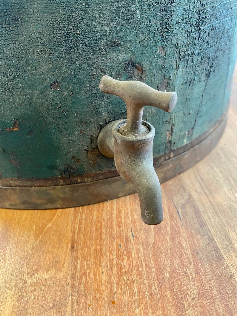 Antique Primitive Green Wooden Kerosene Bucket Etsy