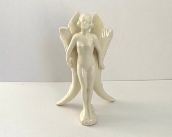 Art Deco Porcelain Nude Double Vase Nymph