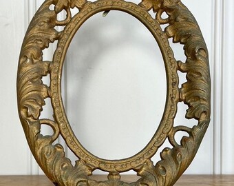 19th Century Figural Gilt Cast Iron Picture Frame - Oak Leaves and Acorn Motif