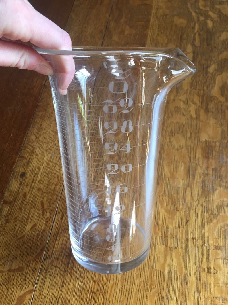 Rare Large 32 Oz Antique Etched Laboratory Glass Measure by Etsy
