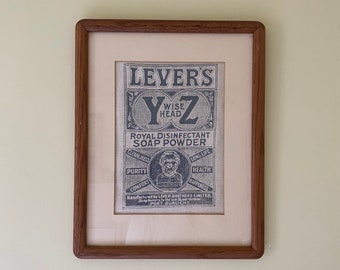 Possibly Unique c.1902 Levers Wise Head Royal Disinfectant Soap Powder Cloth Bag- Queen Victoria’s Soap of Choice!