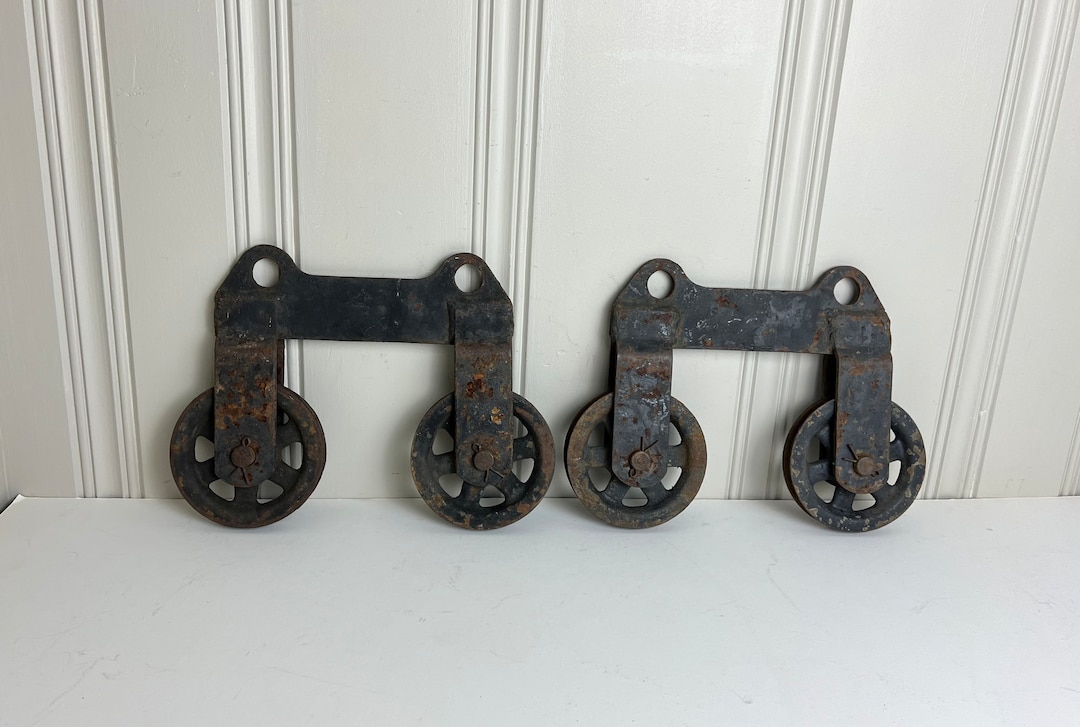 Old Sliding Rods Great Pair of Antique Sliding Barn Door Rollers Hangers - Etsy
