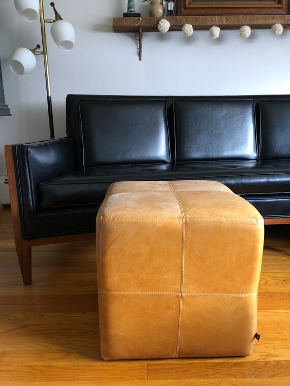 Camel outlet ottoman leather