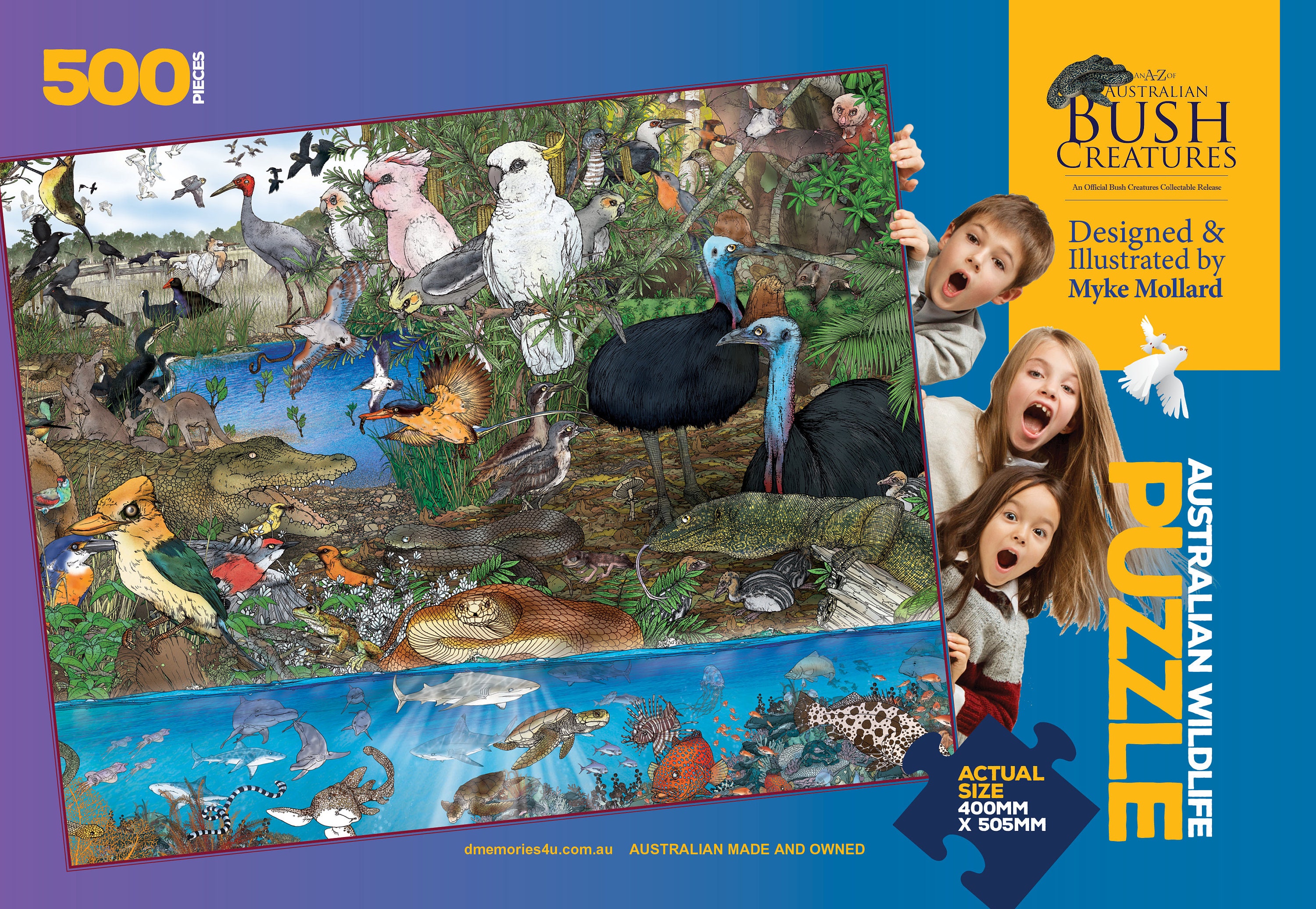 Australian Bush Creatures Jigsaw Puzzle. Original Pictures Illustrated