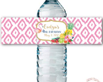 Free printable hawaiian water bottle labels