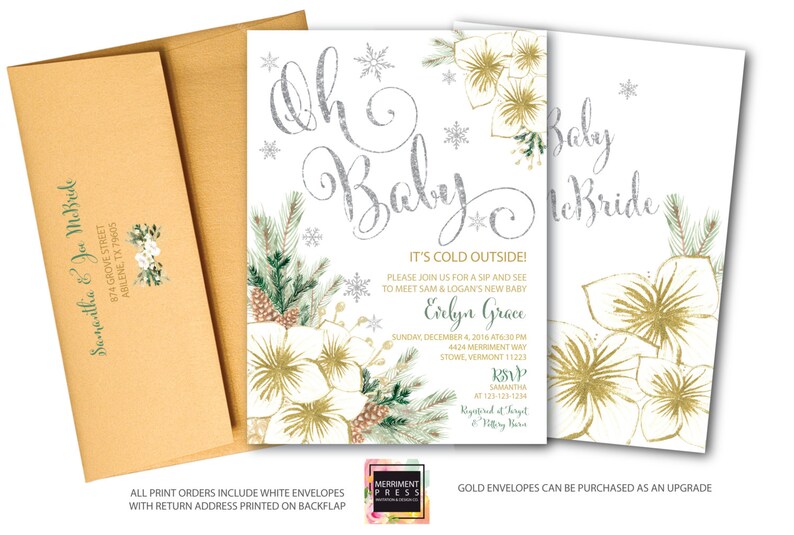 Christmas Sip And See Invitation Christmas Baby Shower Etsy