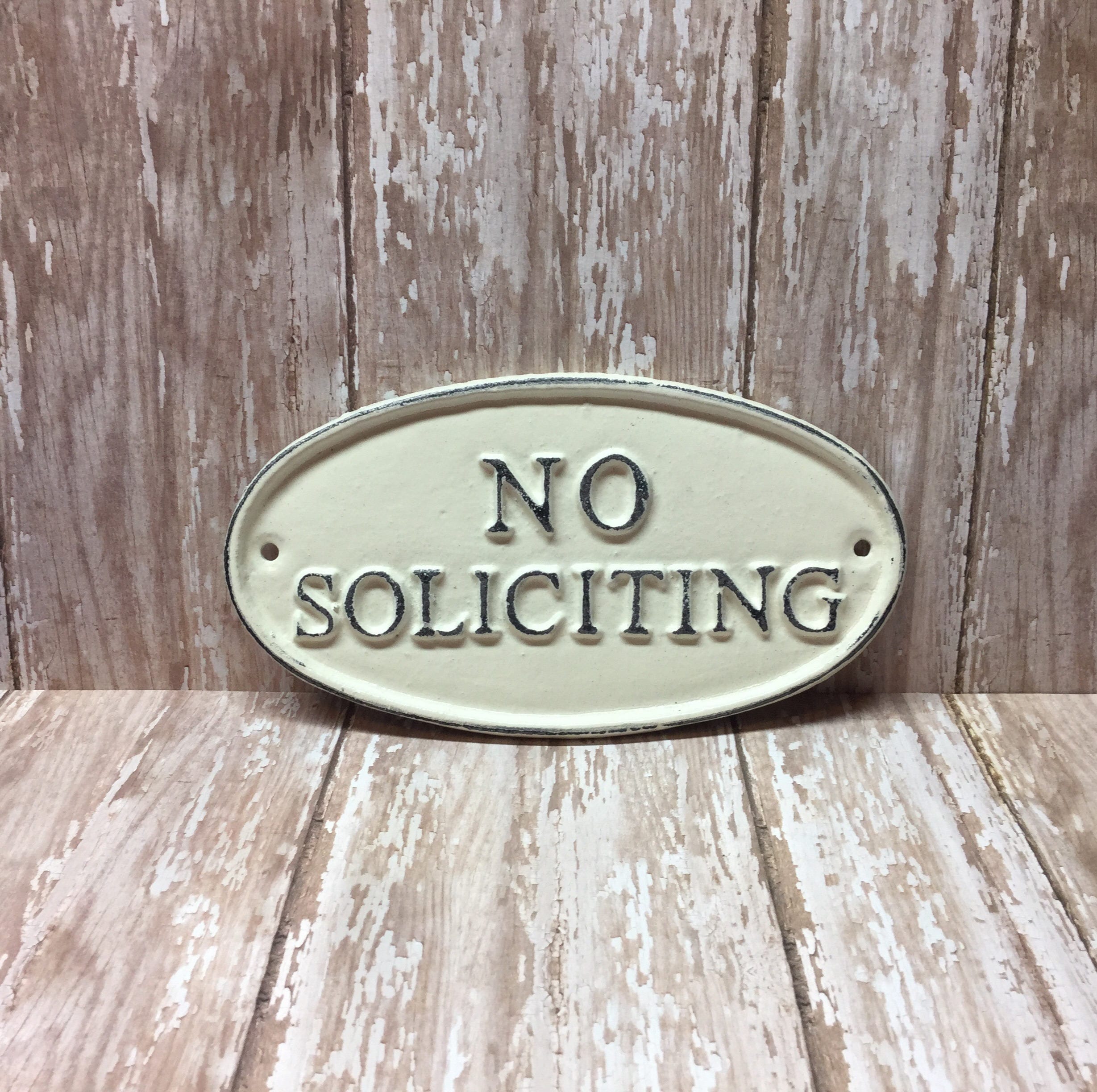 Details about / NO SOLICITING METAL SIGN front porch funny vintage style wall decor plaque 651