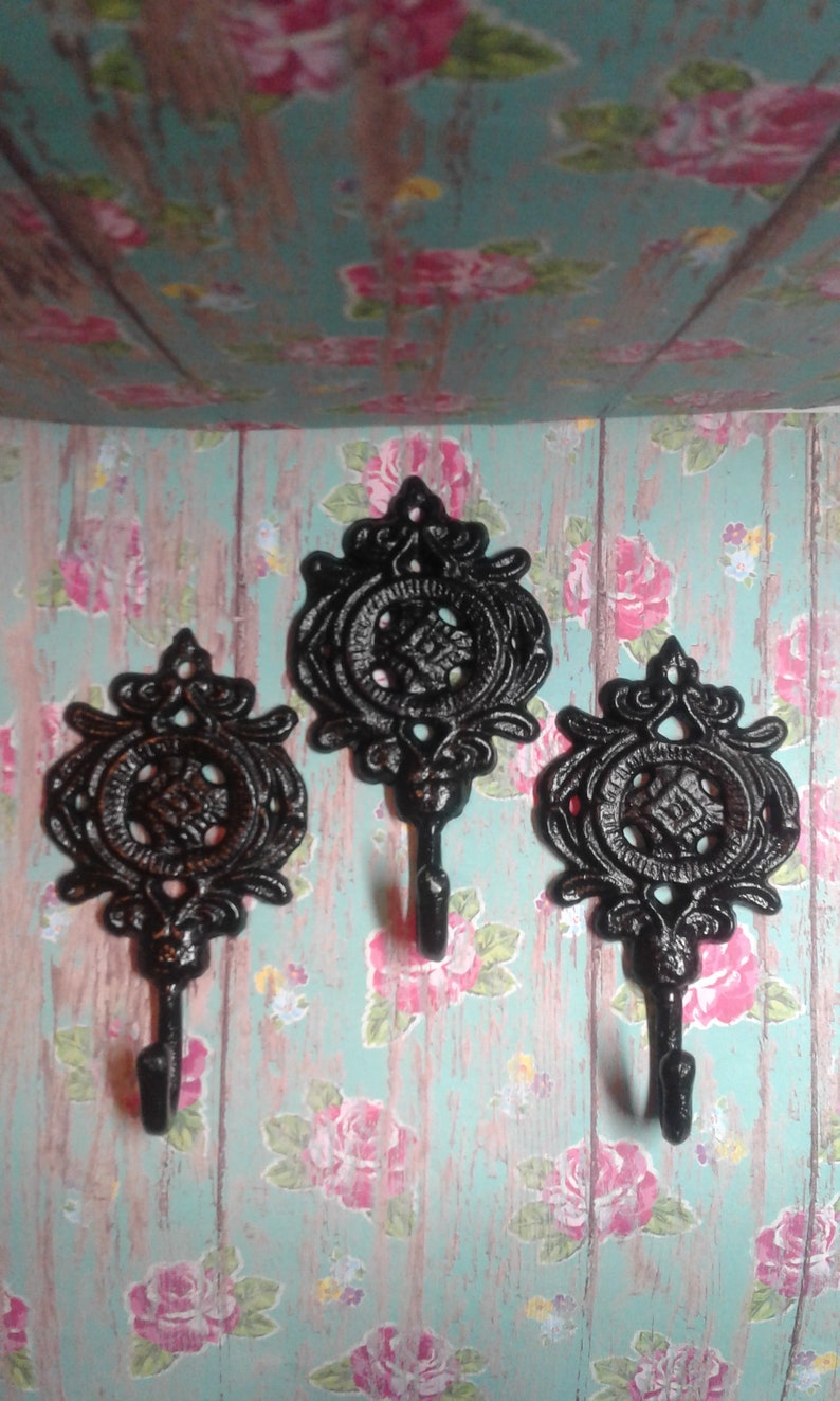 Set Of 3 Cast Iron Fleur De Lis Fdl Black Frenchparis Wall Decor Coat Key Leash Jewelry Towel Key Hook Bathroom Bedroom
