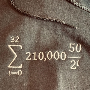 Unisex Hooded Black hoodie  Sweatshirt - embroidered BITCOIN formula - FREE SHIPPING