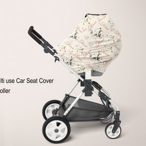 Personalized Baby Car Seat Cover, Name, Multi-Use Cover, Baby Boy Gift, Baby Girl Gift, Stroller Cover, Nursing Cover, Baby Shower Gift