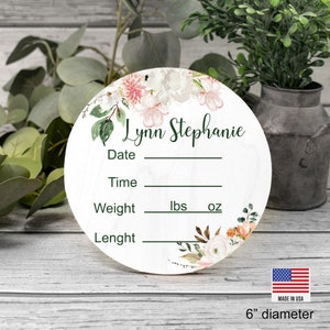 Magnolia Baby Birth Stat Sign: Nursery Decor, Hospital Door Hanger