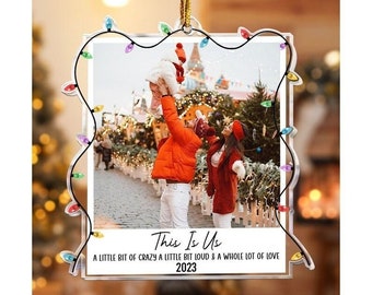 Enfeite de natal com foto personalizada, enfeite de foto polaroid de amigos da família, enfeite de imagem acrílica, enfeites de família, presente de natal