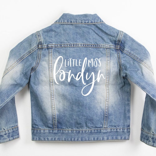 Girls Custom Denim Jacket Little Miss Personalized Name Jean - Etsy