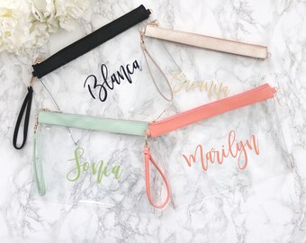 Clear Makeup Cosmetic Bag, Personalized Clutch Purse, Custom Crossbody Bag, Clear Toiletry Bag - Monogram Clear Stadium Bags B-CB02BL71