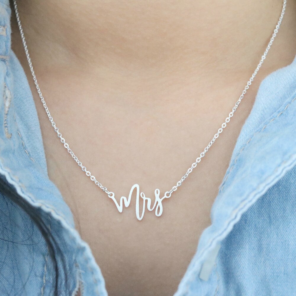Future Mrs Necklace MRS Silver Rose 