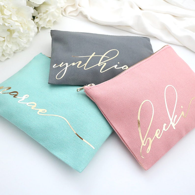 Personalized Monogram Makeup Bag Cursive Script CUSTOM NAME | Etsy