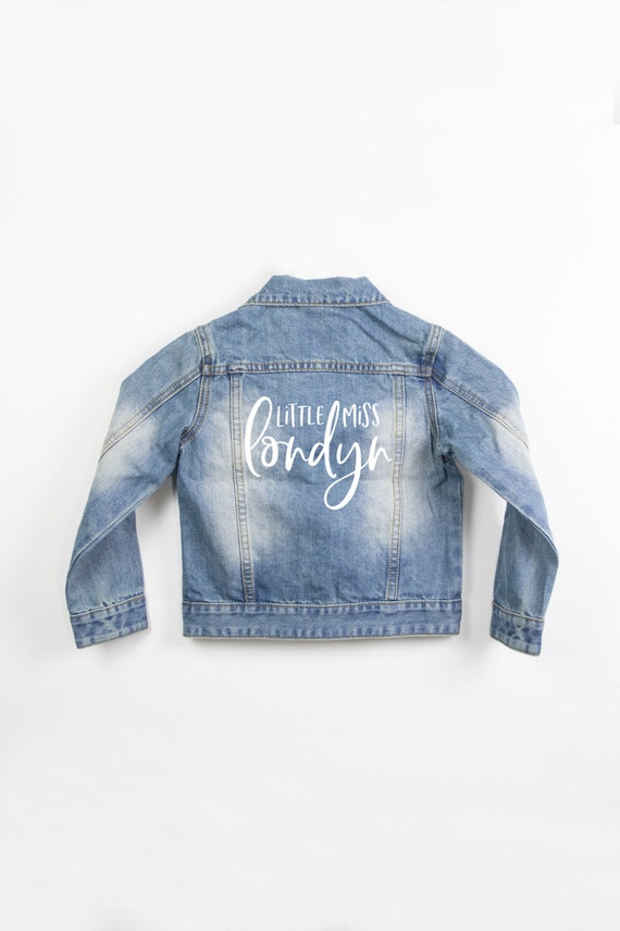 Girls Custom Denim Jacket Little Miss Personalized Name Jean - Etsy