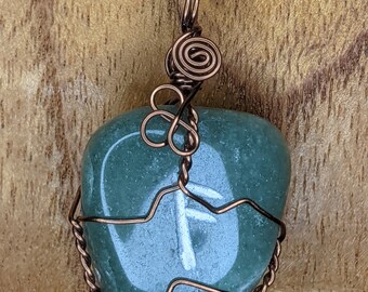 Ansuz Aventurine Stone Rune Necklace