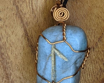 Laguz Amazonite Stone Rune Necklace