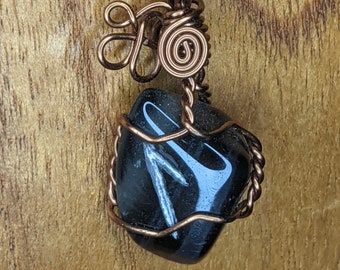 Laguz Blue Tiger Eye Stone Rune Necklace