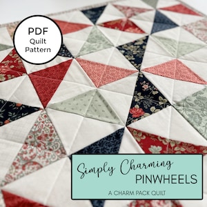 Simply Charming Pinwheels - Easy Charm Pack Quilt Pattern (PDF Download)