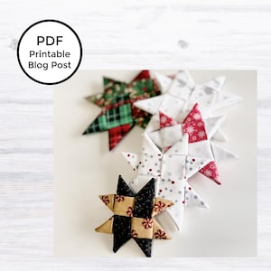 Printable Blog Post: No-Sew Star Fabric Ornaments | Ad-Free PDF Download