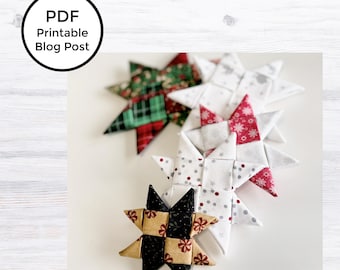 Printable Blog Post: No-Sew Star Fabric Ornaments | Ad-Free PDF Download