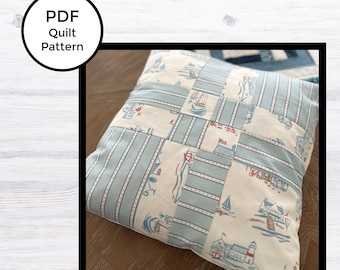 Disappearing Four-Patch Quilt Block Pillow Cover Pattern | INCLUDES 4 SIZE OPTIONS | Instant Download