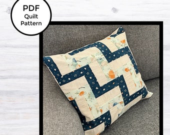 Brick Path Quilt Pillow Cover Pattern | Instant Download