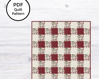 Criss Cross Christmas Quilt Pattern | Instant Download | 10 SIZES