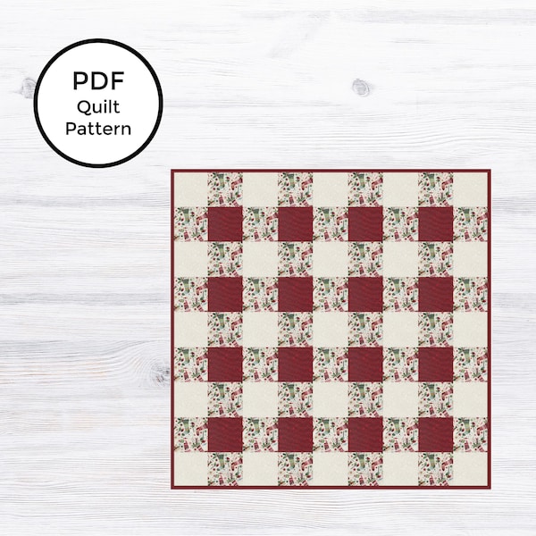 Criss Cross Christmas Quilt Pattern | Instant Download | 10 SIZES