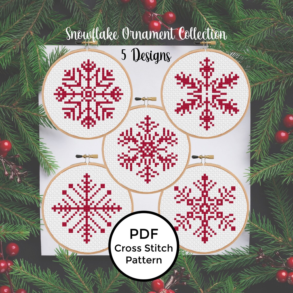 Snowflake Ornament Collection Counted Crossstitch DIGITAL Etsy Canada