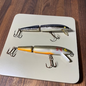 Leurre ancien pêche Rapala perche articulé flottant J-11 P dans sa boîte