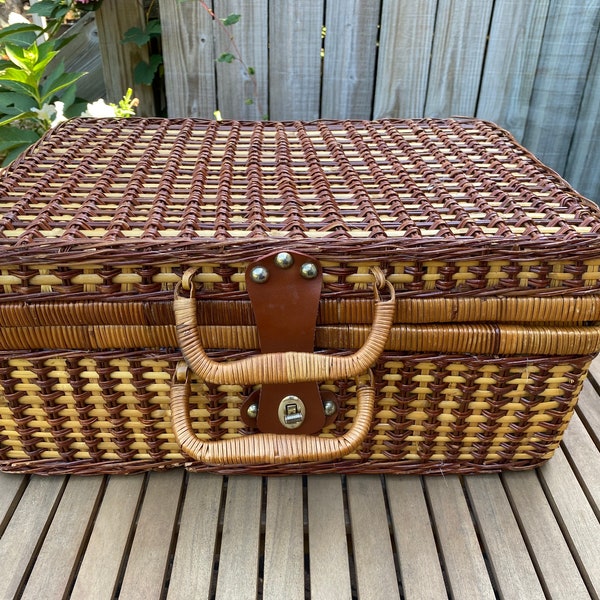 Wicker Picnic Basket Etsy