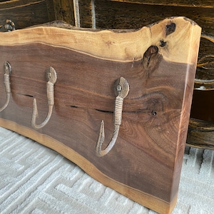 Black Walnut Coat Rack/ Key Holder