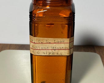 Vintage Glass Sulphuric Medicine Bottle