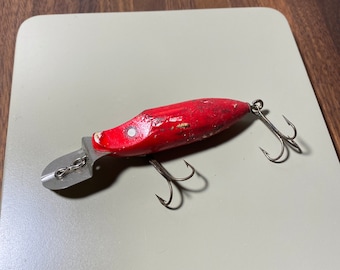 Leurre de pêche vintage SOUTH BEND Woodpecker 3 1/4