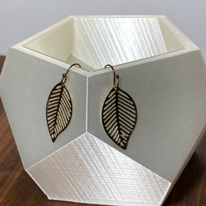 Dangle Gold Fern Leaf Earrings