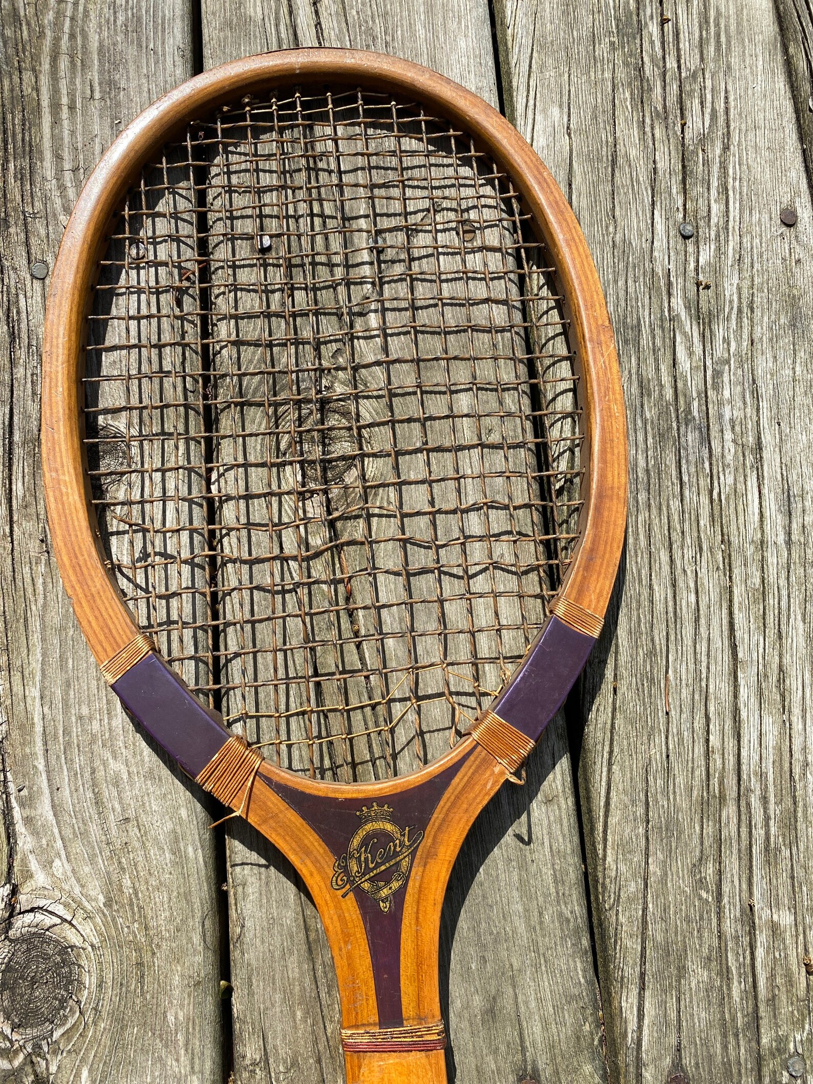 Vintage 1930s E Kent Newport Wood Tennis Racquet Etsy