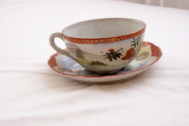 Antique Oriental Cup and Saucer Etsy