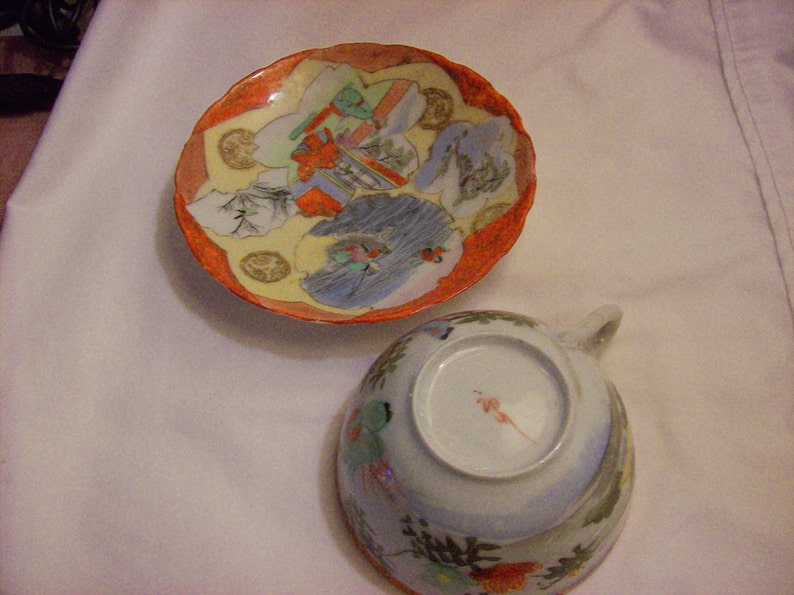 Antique Oriental Cup and Saucer Etsy