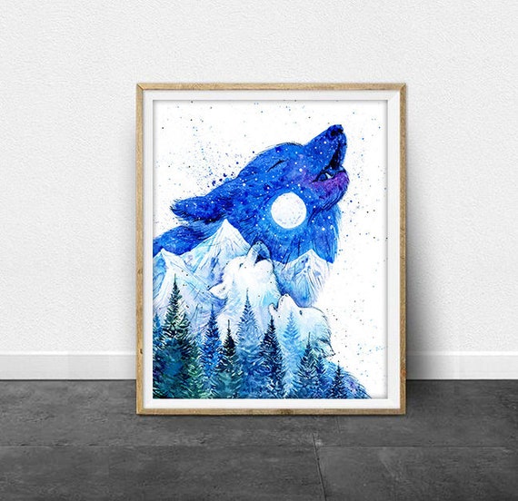 Moon Song Alpha Mama Wolf and Pups Mountains & Forest Spirit - Etsy Moon Song Alpha Mama Wolf and Pups Mountains & Forest Spirit - Etsy