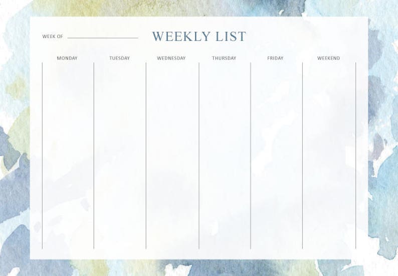 Gift for Her Bright Colorful Stationery Cute Watercolor Planner To Do List Weekly List Desk Pad Friend Gift Gift for Coworker