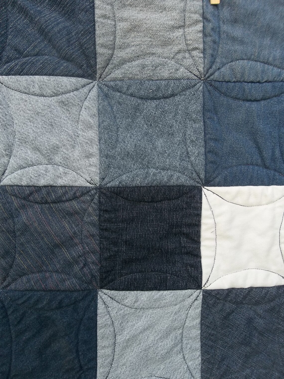 Wheelchair Lap Robe Patriotic Upcycled Denim Circle Quilt Etsy
