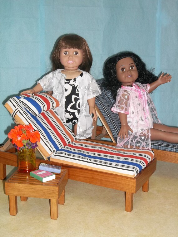Cherry Wood Chaise Lounge day Bed for 18 Inch Dolls Like American Girl Choice of Pads With or Without Side Table FREE Domestic Shipping Etsy UK