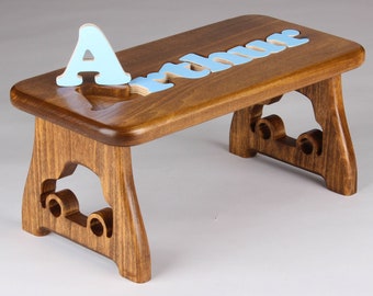 Name Puzzle Stool - Pick Your Design - Pick Your Finish - First Birthday, Christmas Gift, Educational Gift, Baby Keepsake, Baby Shower